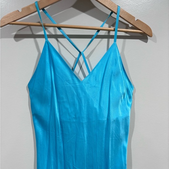 Rails Kaiden Silk Midi Slip Dress Womens Size Small Azure Blue Aqua Retails $238 - Picture 4 of 9